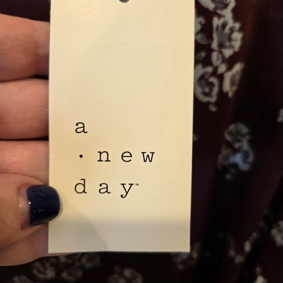 Burgundy Floral Midi Dress Size 3X New Formal Chic Modern Boho - Picture 10 of 10